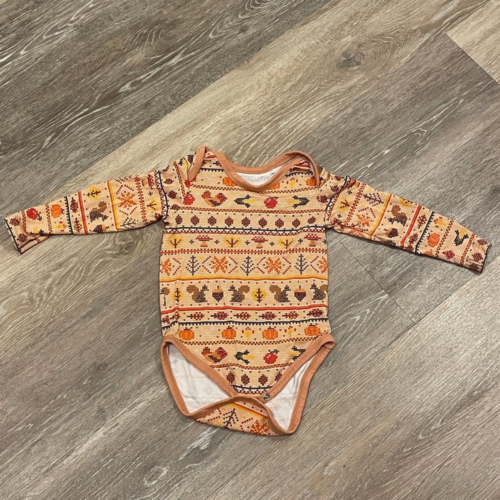 Thanksgiving Long-Sleeved Little Sleepies Onesie 6-12